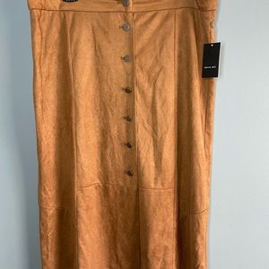 Verve Ami Skirt • Camel Color • Size 12 • New with Tags • Midi Button Skirt